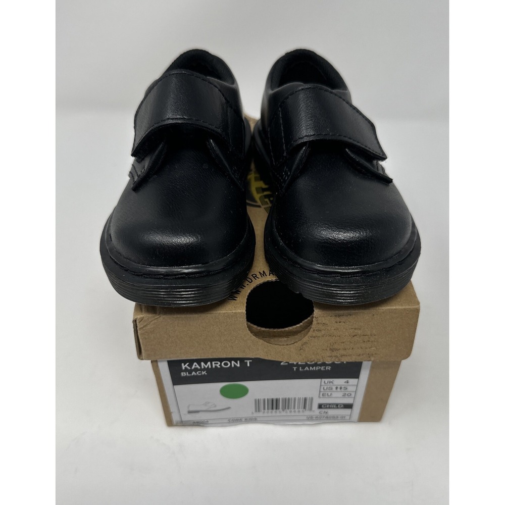 Dr Martens Toddler US 5 Black Leather Hook and Loop Strap Shoes Infant - Picture 9 of 10